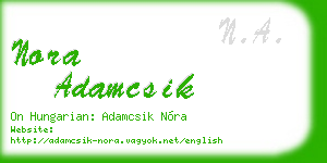 nora adamcsik business card